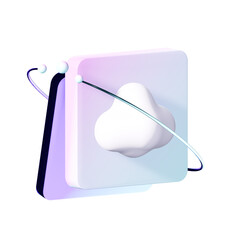 3d gradient cloud icon
