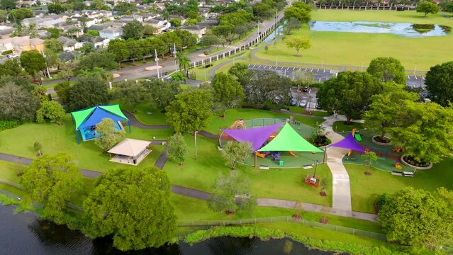 Drone video Oscar Wind Park Sunrise Florida 4k