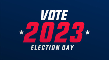 023 us elections day, american vote, creative design for political debate, creative banner, design concept, with blue and red text.