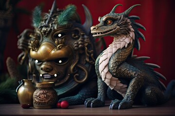 Fototapeta premium New Year dragon figurine