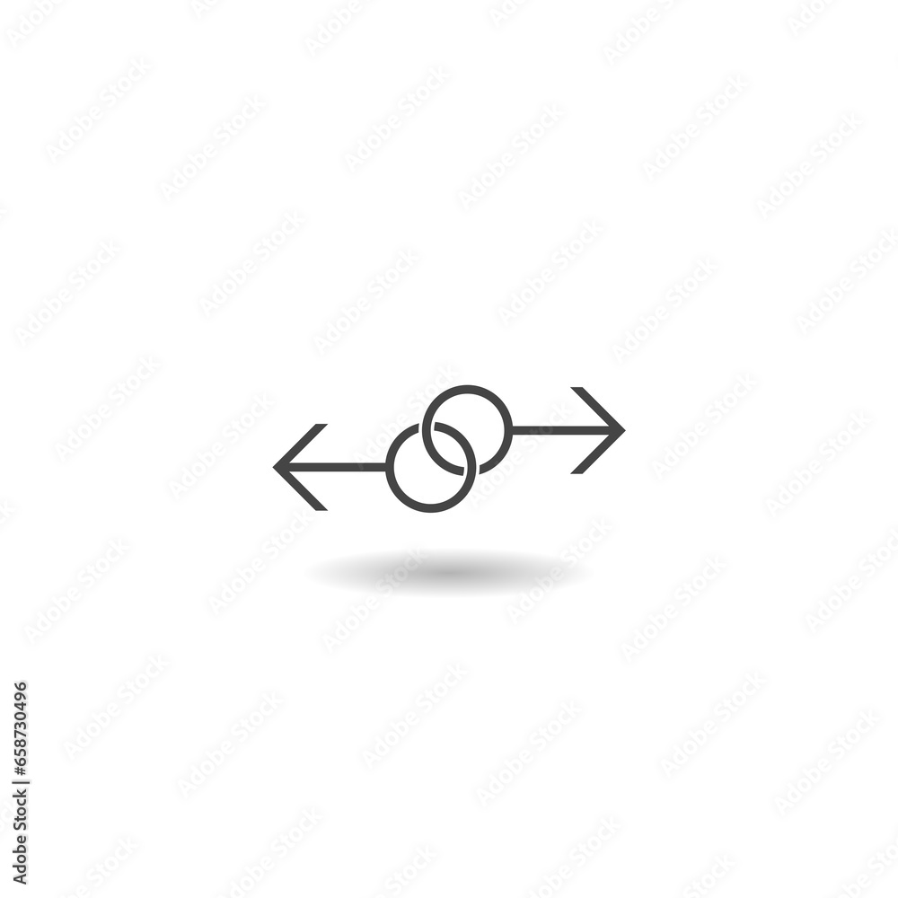 Poster left and right arrow icon with shadow