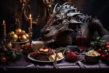 chocolate New Year dragon figurine