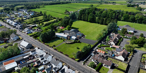 Aerial photo of William Pinkerton Memorial Primary School Dervock on the North Coast of Antrim Northern Ireland