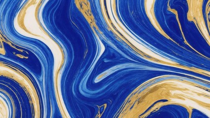 abstract background colorfull, Gold and blue marbling, Ink idigo navy.
