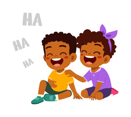 little kid laugh so hard and feel happy