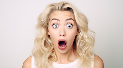 Portrait of a shocked young woman