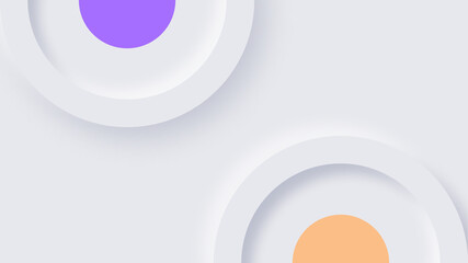 The soft, muted 3D design elements, graced by subtle highlights and shadows, offer an excellent choice for a refined presentation slide background. Neumorphism Style.