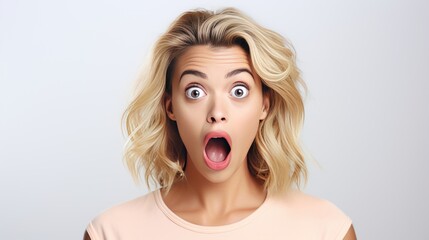 Portrait of a shocked young woman