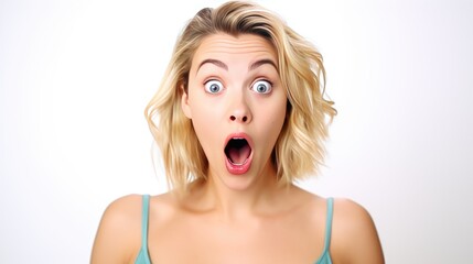 Portrait of a shocked young woman