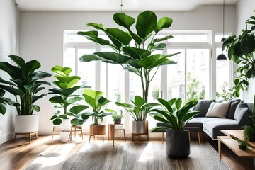 Introduce indoor plants like a fiddle leaf fig or snake plant to bring a touch of nature into the space and soften the overall design.