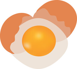 broken egg on transparent background