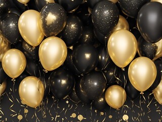 black and gold balloons