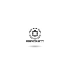 University college school logo template icon with shadow