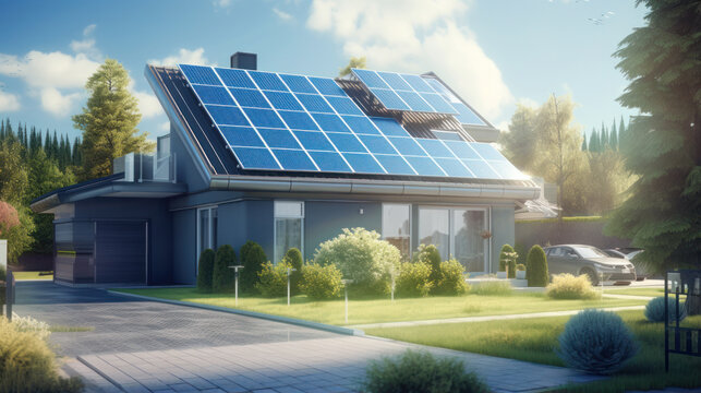 The new solar battery generates pure electricity for suburbian home