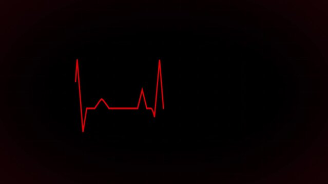 Normal ECG wave. Electrocardiogram show heart beat line animation. cardiogram, Heart pulse animation. Heartbeat pulse rate graph. Glowing neon pulse line.