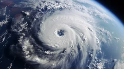 Gartenposter Satellite View of Hurricane Florence Represents How Technology Provides Perspective on Natural Disasters © khairulz