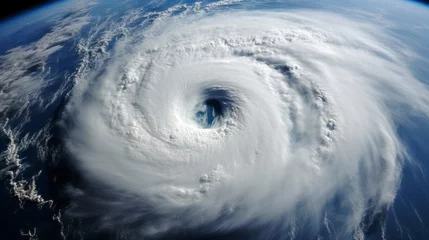 Fotobehang Satellite View of Hurricane Florence Represents How Technology Provides Perspective on Natural Disasters © khairulz