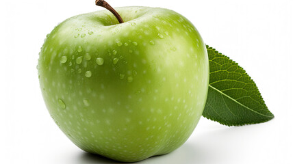 Fresh Organic Green Apple on White Background
