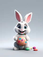 Naklejka na ściany i meble Easter bunny on white background
