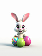 Fototapeta na wymiar Easter bunny on white background