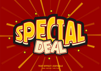 editable special deal text effect with explosion effect and stars