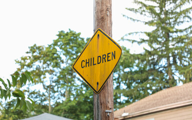 pedestrian sign on urban street corner, symbolizing safety and traffic awareness, with vibrant...