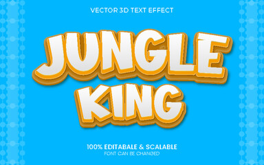 Vector 3d jungle king editable text effect template