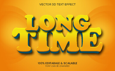 Vector 3d long time editable text effect template