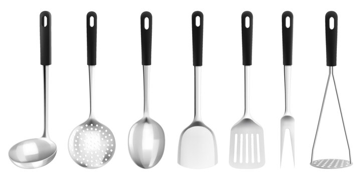 Realistic metal spoon template for your design Vector Image