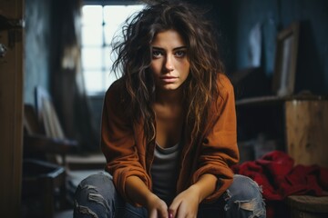 Lifestyle photo in the spirit of Sadness stock photo