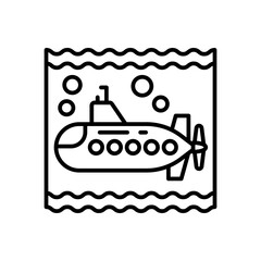 Submarine icon in vector. Illustration