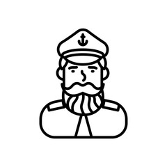 Sea Captain icon in vector. Illustration