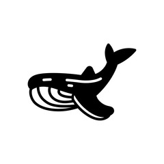 Whale icon in vector. Illustration