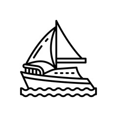 Sailboat icon in vector. Illustration