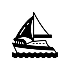 Sailboat icon in vector. Illustration