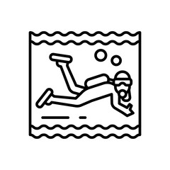 Diving icon in vector. Illustration