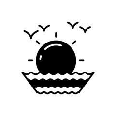 Fototapeta premium Ocean Sunrise icon in vector. Illustration