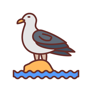 recommend clip art: Sea Gull icon in vector. Illustration