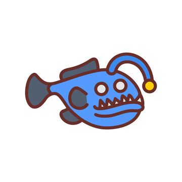 recommend clip art: Lantern Fish icon in vector. Illustration