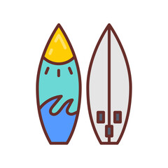 Surfboard icon in vector. Illustration