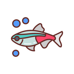 Neon Tetra icon in vector. Illustration