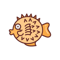 Puffer Fish icon in vector. Illustration