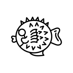 Puffer Fish icon in vector. Illustration