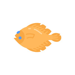 Flounder icon in vector. Illustration