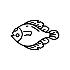 Flounder icon in vector. Illustration