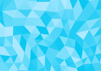 幾何学模様のポリゴンモザイク背景　水色