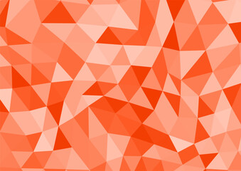 幾何学模様のポリゴンモザイク背景　オレンジ