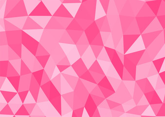 幾何学模様のポリゴンモザイク背景　ピンク