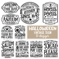 Halloween Bundle,Funny Halloween sign, Halloween Sign Bundle, Halloween vintage sign