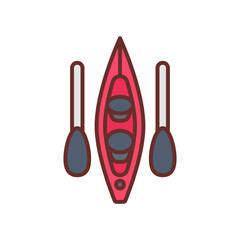Canoe icon in vector. Illustration